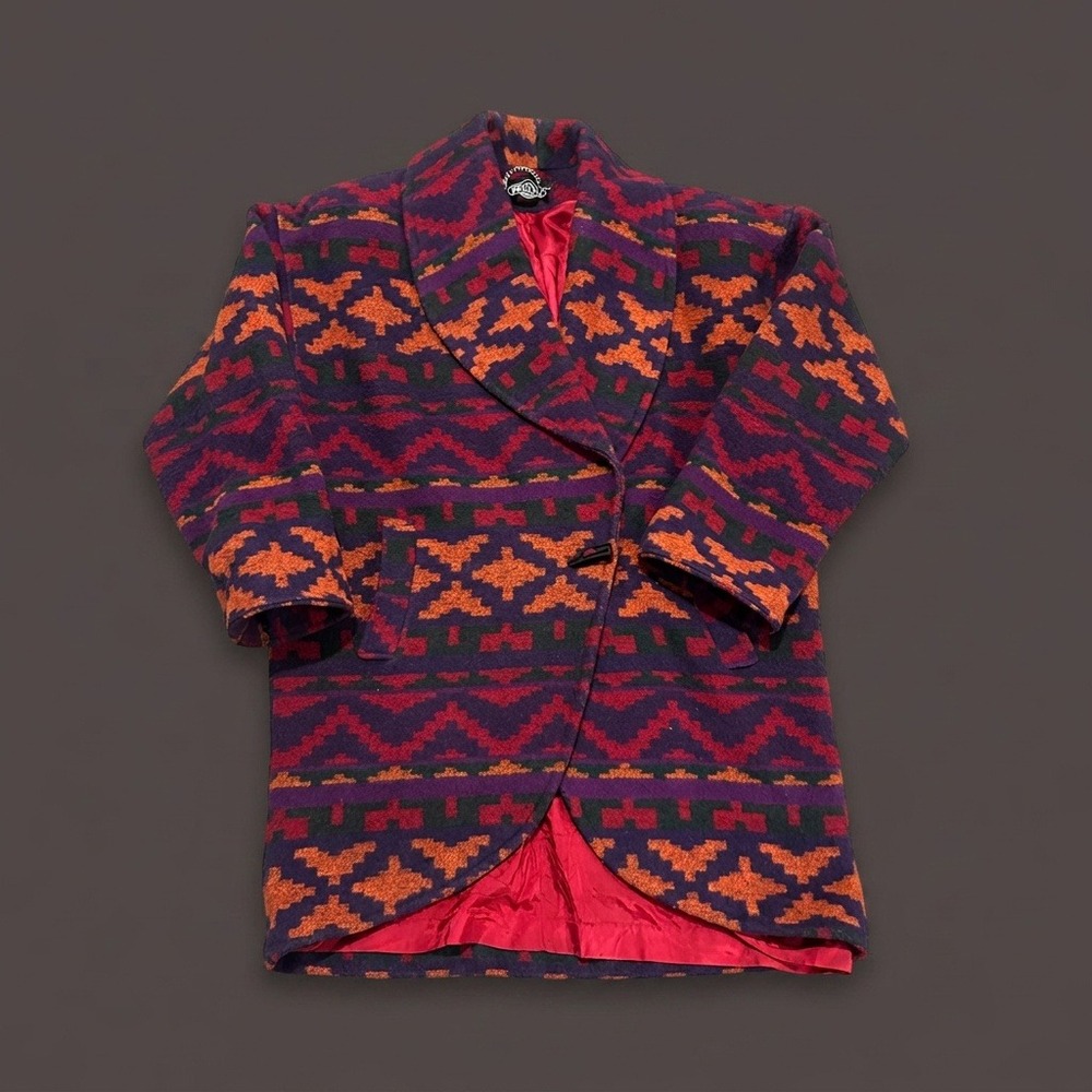 Vintage Braetan Blanket Coat Women's L/XL Southwestern Aztec Geometric USA Made